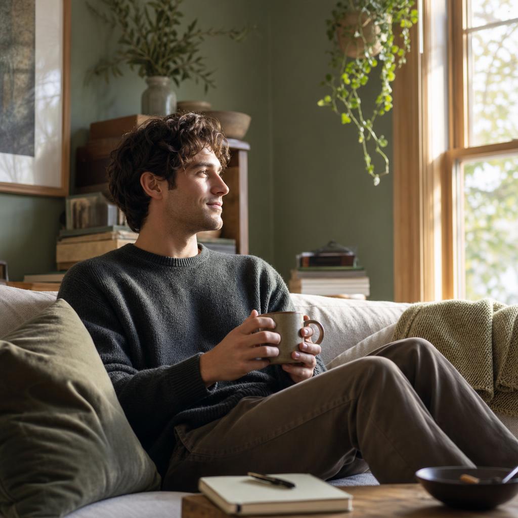 A person feeling calm and supported while managing relationship & self-esteem challenges