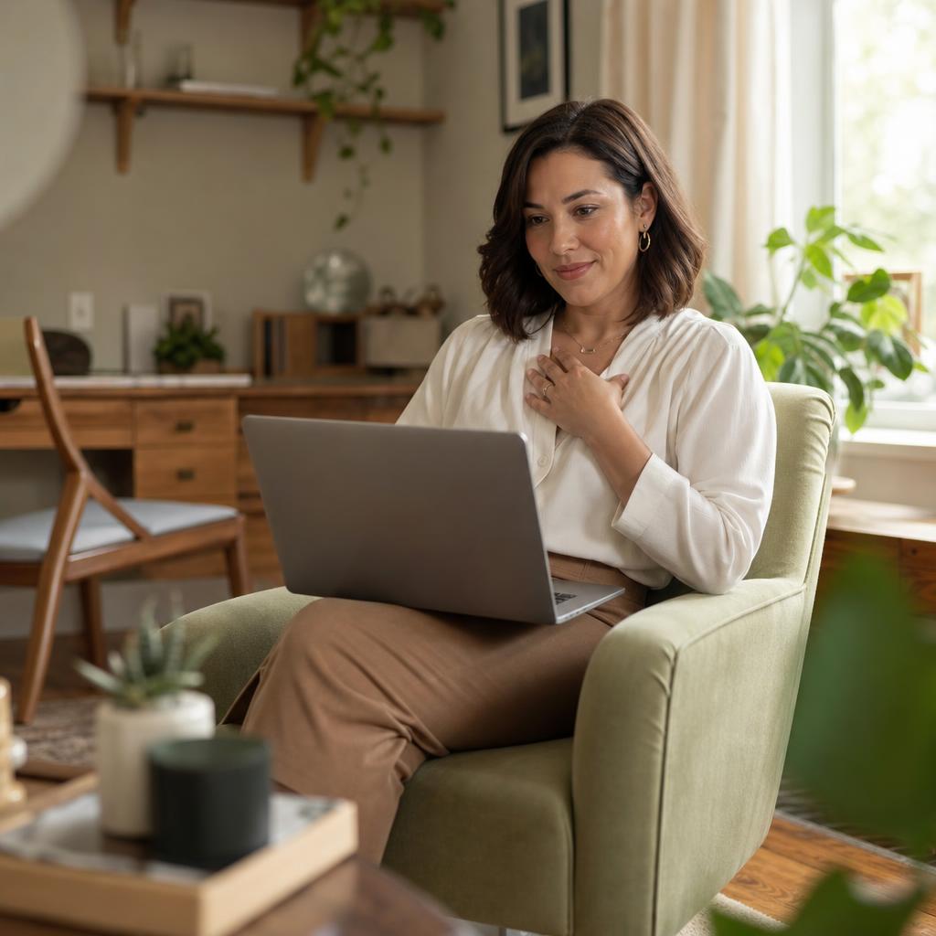 A person feeling ready and at ease before a virtual appointment